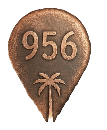 956 PALM bronze palm-pin brand mark